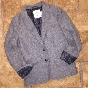 Tweed herringbone blazer with elbow patches!!!